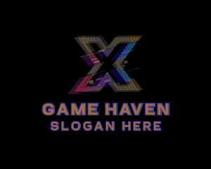 Gaming - Gradient Glitch Letter X logo design