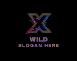 Stream - Gradient Glitch Letter X logo design