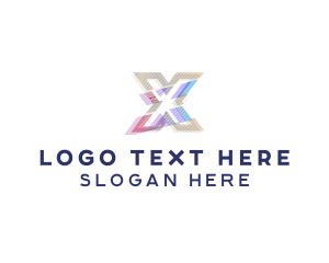 Web - Gradient Glitch Letter X logo design