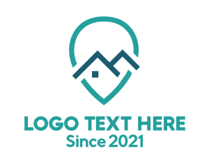Browse - Blue Location Pin House logo design