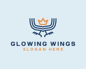 Crown Bird Wings logo design