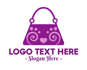 Fashionista - Fancy Purple Bag logo design