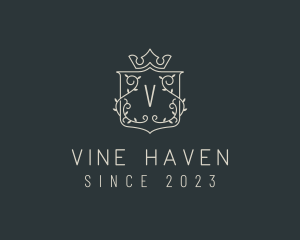 Crown Vineyard Shield logo design