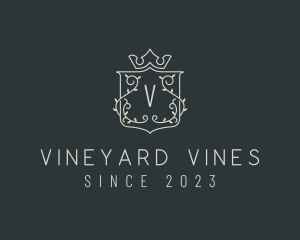 Crown Vineyard Shield logo design