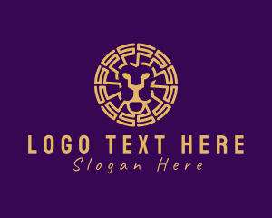 Ancient Aztec Lion Head Logo