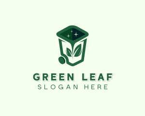 Trash Can Leaf logo design