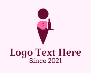 Waiter - Abstract Wine Waiter logo design