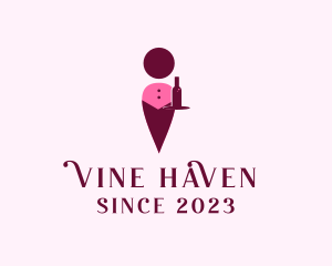 Wine Bottle Waiter logo design