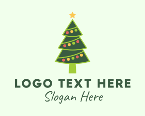 Christmas Lights - Holiday Christmas Tree logo design