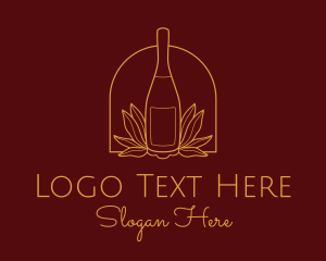 Gold - Wine Bottle Drink logo design