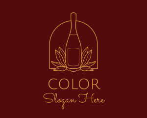 Golden - Wine Bottle Drink logo design