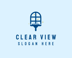 Clean Window Squeegee  logo design