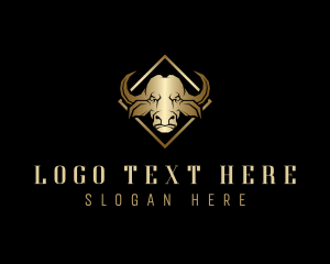 Banking - Luxury Bull Animal logo design