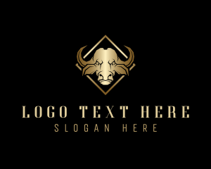 Horns - Luxury Bull Animal logo design