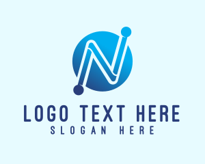 Wireframe - Programmer Connect Letter N logo design