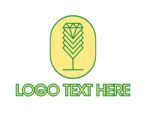 Goblet - Diamond Chalice Outline logo design