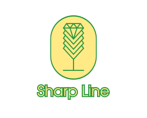 Outline - Diamond Chalice Outline logo design