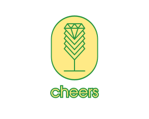 Diamond Chalice Outline logo design