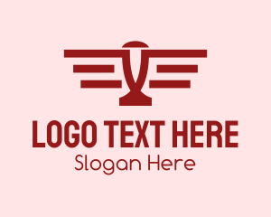 Veteran - Simple Red Aircraft logo design