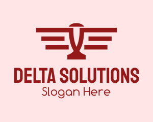 Delta - Simple Red Aircraft logo design