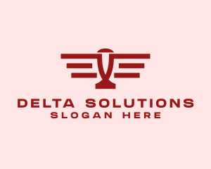 Simple Red Aircraft logo design