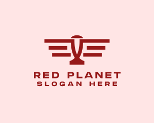 Simple Red Aircraft logo design