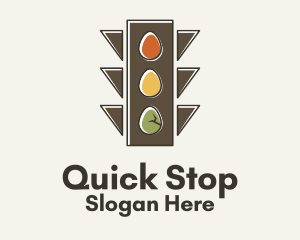 Stop - Egg Traffic Stoplight logo design