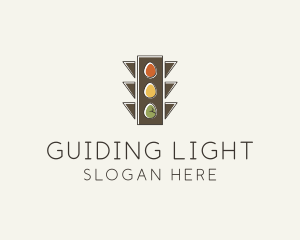 Egg Traffic Stoplight logo design