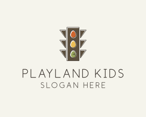 Egg Traffic Stoplight logo design