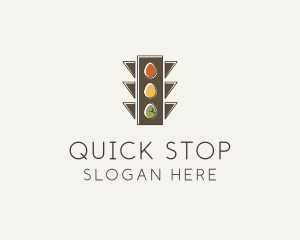 Stop - Egg Traffic Stoplight logo design