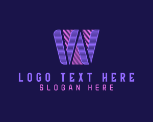 Lettermark - Abstract Lines Letter W logo design