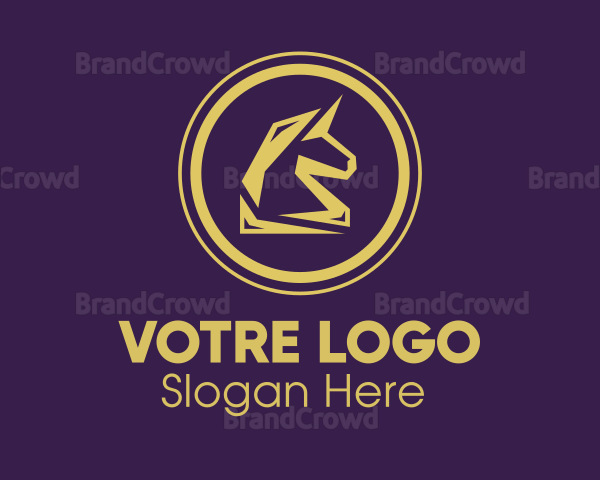 Elegant Golden Unicorn Logo