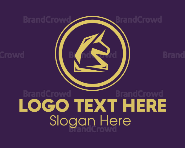 Elegant Golden Unicorn Logo