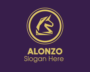 Elegant Golden Unicorn logo design