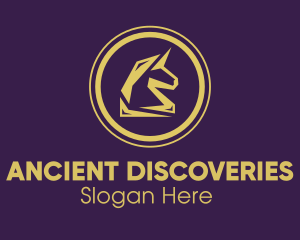 Elegant Golden Unicorn logo design