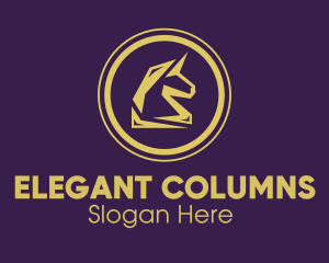 Elegant Golden Unicorn logo design