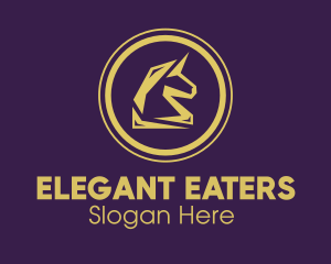 Elegant Golden Unicorn logo design