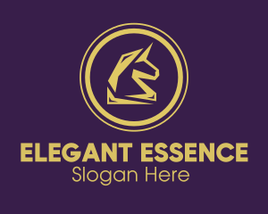 Elegant Golden Unicorn logo design