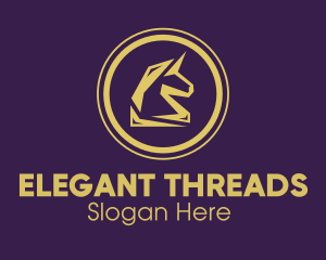 Elegant Golden Unicorn logo design