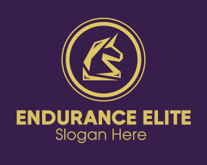 Elegant Golden Unicorn logo design