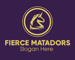 Elegant Golden Unicorn logo design