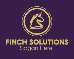 Elegant Golden Unicorn logo design