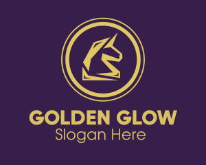 Golden - Elegant Golden Unicorn logo design