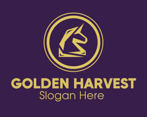 Golden - Elegant Golden Unicorn logo design