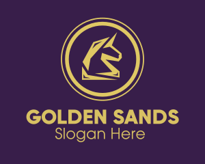 Elegant Golden Unicorn logo design