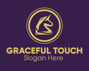 Elegant - Elegant Golden Unicorn logo design