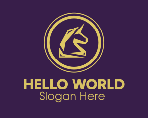 Elegant Golden Unicorn logo design