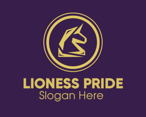 Elegant Golden Unicorn logo design