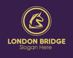 Elegant Golden Unicorn logo design