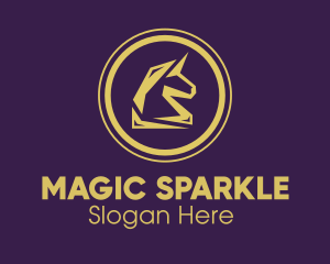 Unicorn - Elegant Golden Unicorn logo design